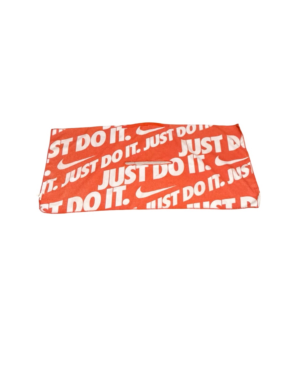 Nike Just Do It Golf Towel Orange White Swoosh Logo Golf Bag Accessory